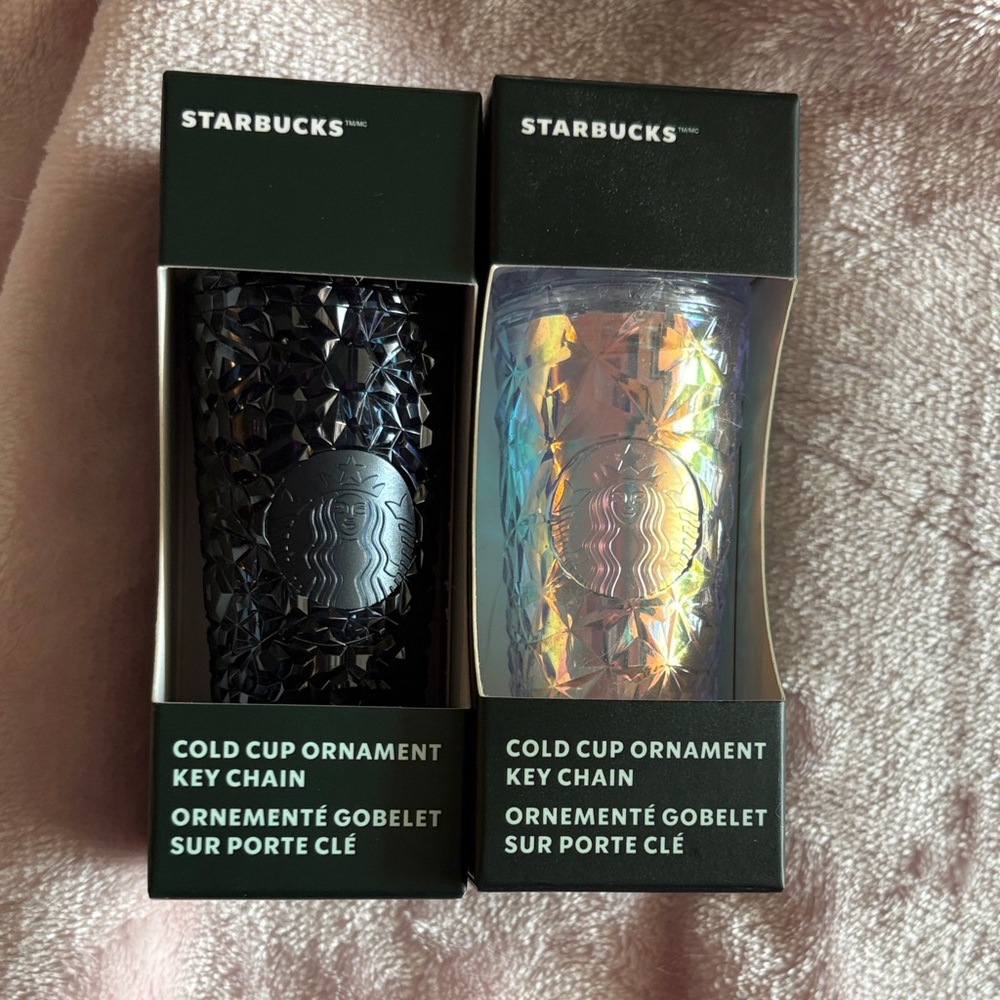 Starbucks Black and Iridescent Cold Cup Ornaments or Keychains!